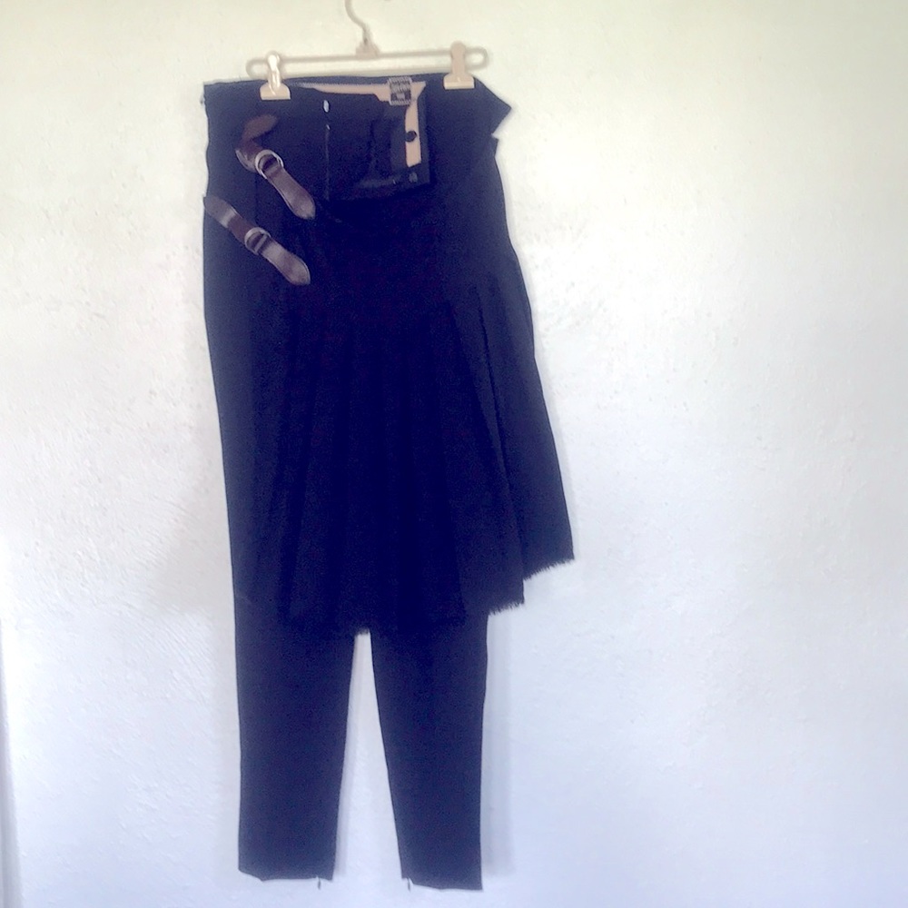 Jean Paul Gaultier black wool pants/skirt.